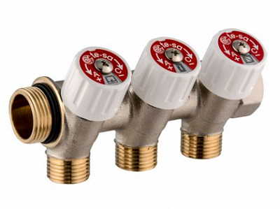 1135950 USYSTEMS коллектор SH 3/4" с вентилями НР/ВР 2x1/2"НР, ц/ц 38мм '5И