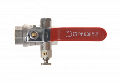 065B8316RG Кран шаровой BVR-DR DN15 PN40 со спускным элементом, латунь, Ридан